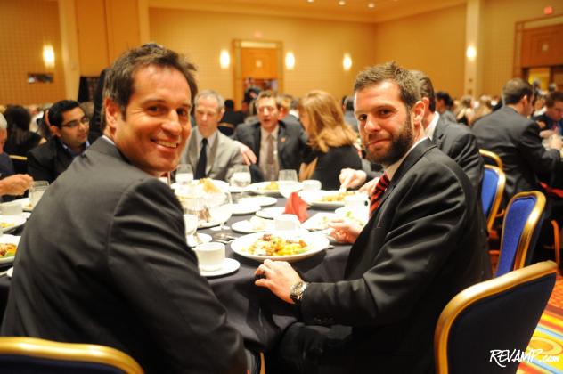 Former D.C. United and U.S. National Team midfielder John Harkes and team head coach Ben Olsen.